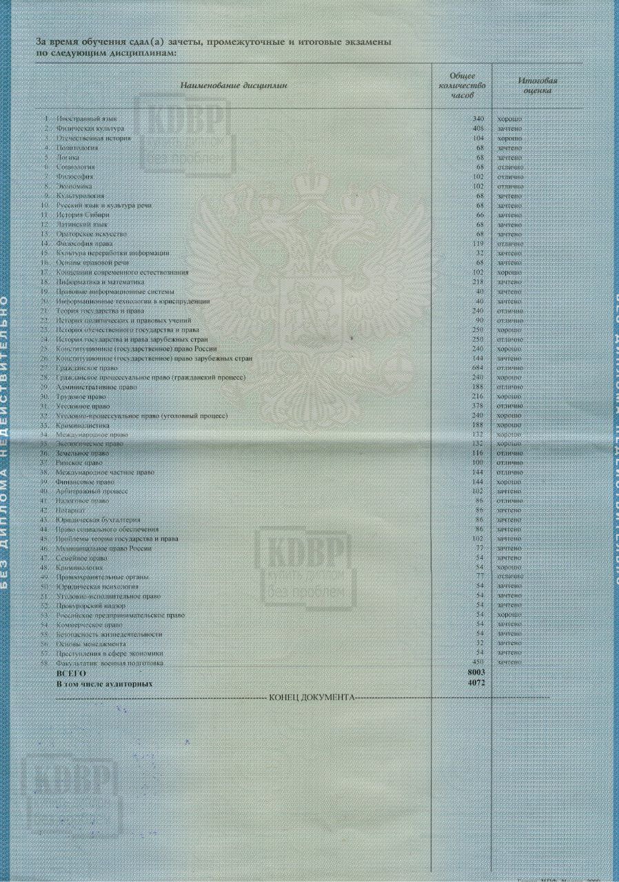 Предметы диплома Омского экономического института выданный в 2010 по специальности Юриспруденция